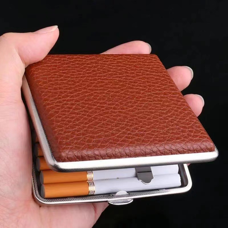 Smoking & Vaping Accessories - Metal Cigarette Case 20pcs Leather Pattern