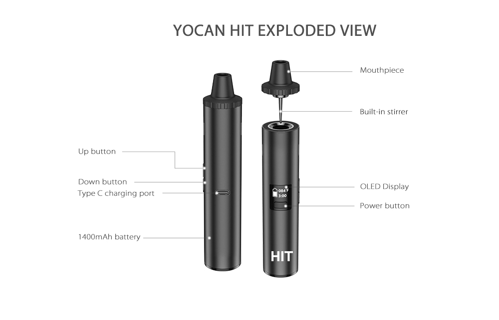 Original Yocan Hit Dry Herb Va - مراجعة Vaping Area وسعره