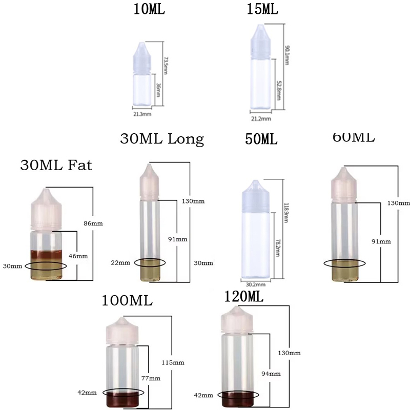 5Pcs 10/15/30/50/60/100/120ml  - مراجعة Juice Bottle Dropper وسعره