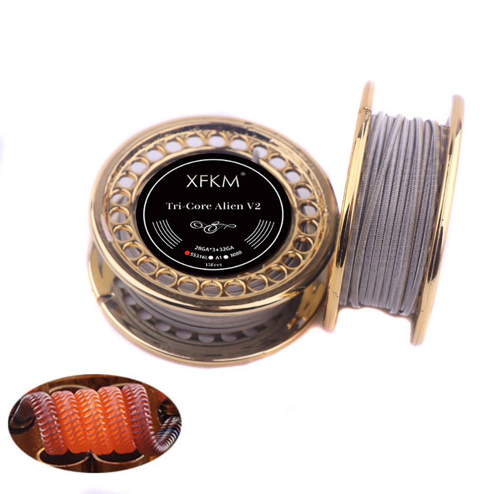 XFKM 5M/roll NI80/A1/SS316L Al - مراجعة Clapton Wire Pre Built وسعره