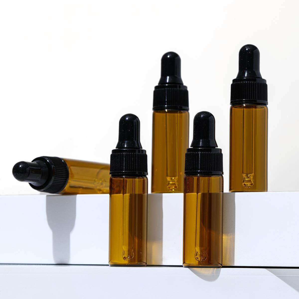 10pcs Dark Amber Glass Dropper - مراجعة Juice Bottle Dropper وسعره