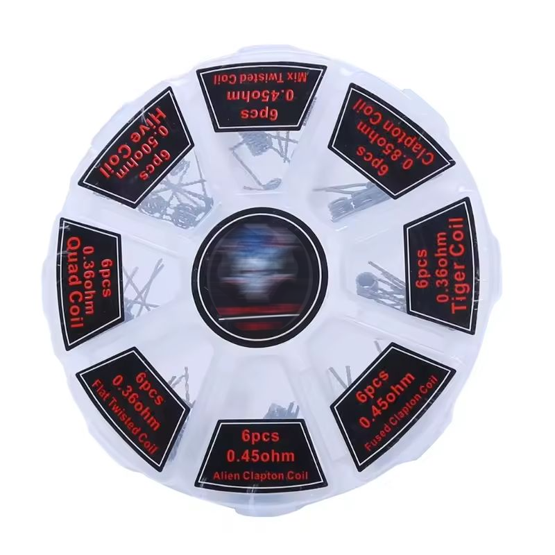48Pcs/Set Pre Built Coils RTA  - مراجعة Clapton Wire Pre Built وسعره