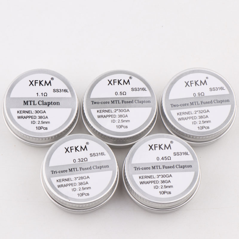 NEW XFKM 10PCS/box NI80/A1/SS3 - مراجعة Clapton Wire Pre Built وسعره