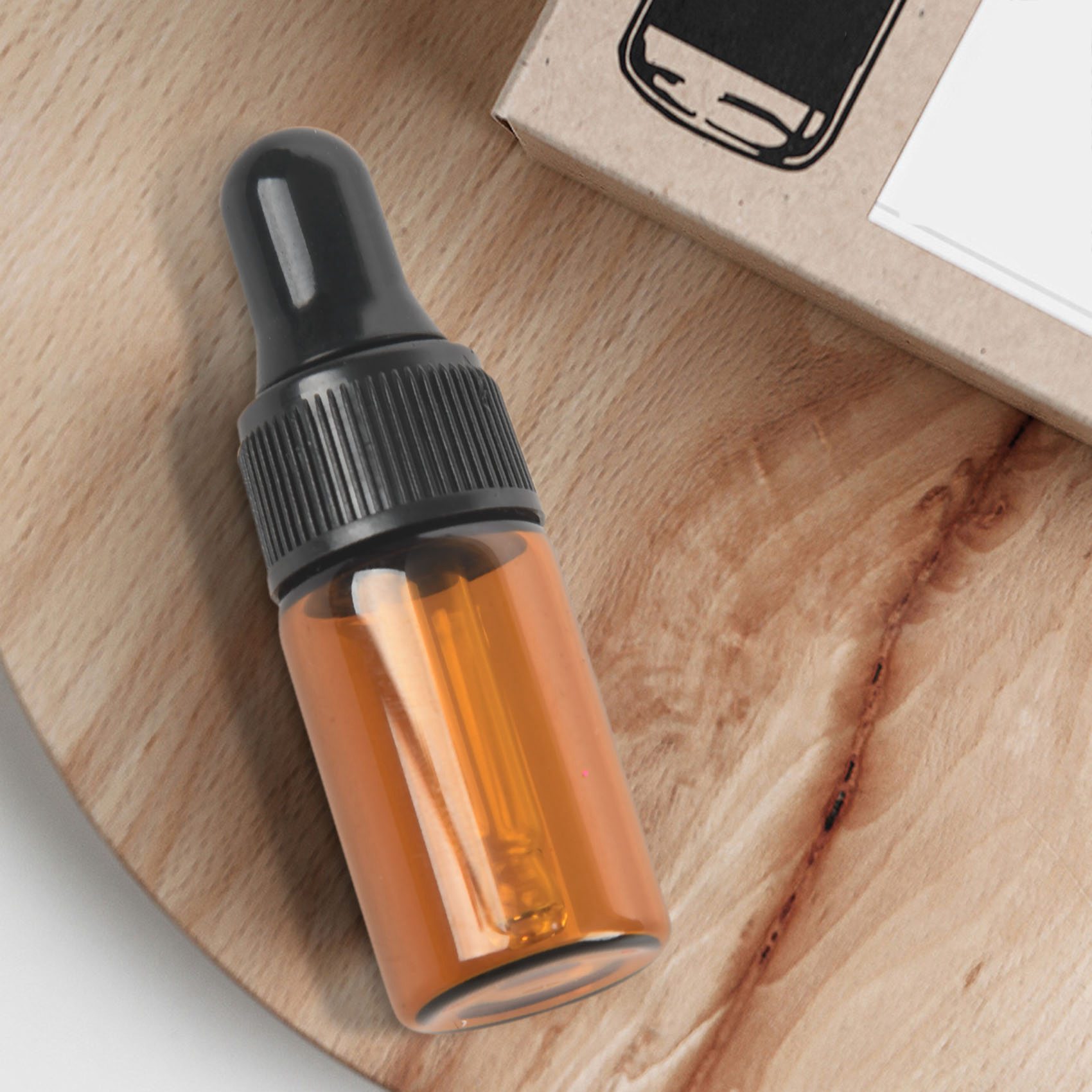 10pcs 3ml Empty brown Glass Dr - مراجعة Juice Bottle Dropper وسعره